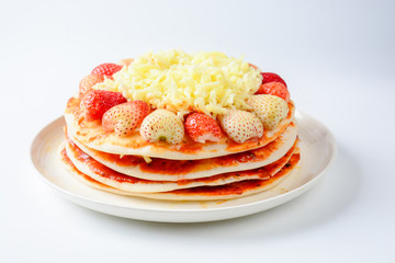 pizza with strawberry and cheeses