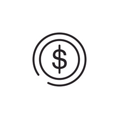 Money Social Media Icon. Dollar Symbol Modern Simple Vector For Web Site Or Mobile App