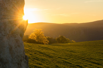 Coucher de soleil &agrave; la campagne