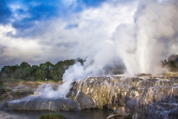 Rotorua geothermal park in New Zealand