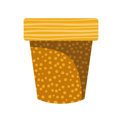 cute flower pot isolated icon