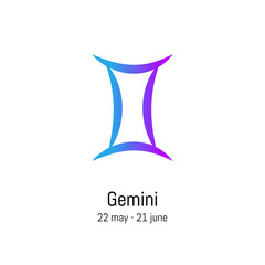 Gemini zodiac sign illustration. Vector icon