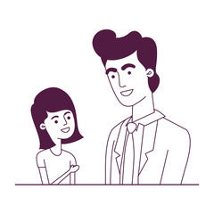 father with daughter avatar character