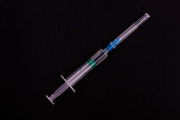 syringe close up. injection vial