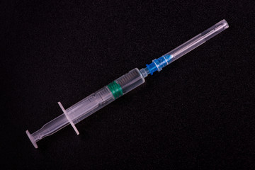 syringe close up. injection vial