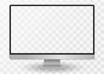 Foto op Canvas desktop pc vector mocup. monitor display with blank screen isolated on background. Vector illustration © kasheev