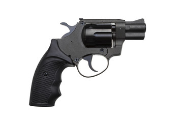 Gun pistol revolver isolated on white back