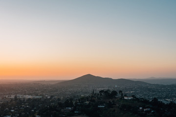 Sunset view from Mount Helix, in La Mesa, near San Diego, California