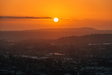 Sunset view from Mount Helix, in La Mesa, near San Diego, California