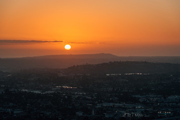 Sunset view from Mount Helix, in La Mesa, near San Diego, California