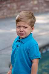 Young Toddler Boy Upset While Outside