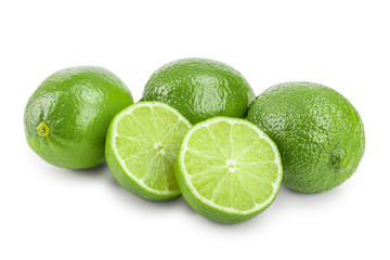 lime with half isolated on white background