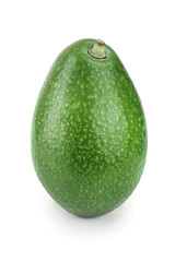 whole avocado isolated on white background close-up
