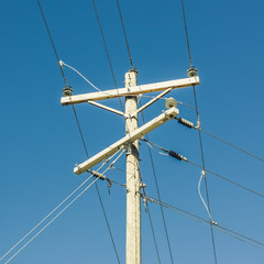 Wooden Power Lines and Post