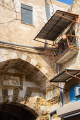 Dirty streets in the Old City of Akko. Taken in Acre, Israel.