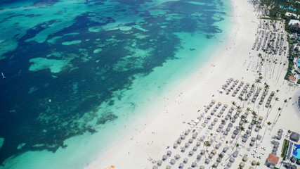 aerial view of a beautiful tropical caribbean beach, Punta Cana, Dominican Republic