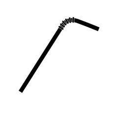 Straw plastic icon, logo isolated on white