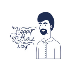 happy father day label with man icon