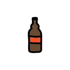beer bottle doodle icon