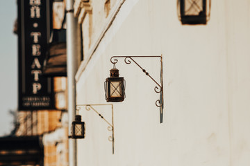 old street lamp on the wall