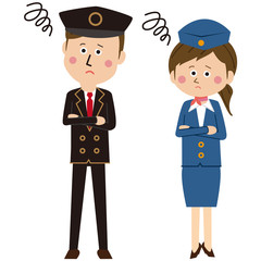 ポップなパイロットとキャビンアテンダントor運転手とバスガイドが困る