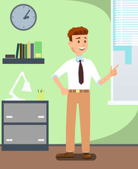 Fototapeta premium Business Man in Office Wearing Formal Clothes.