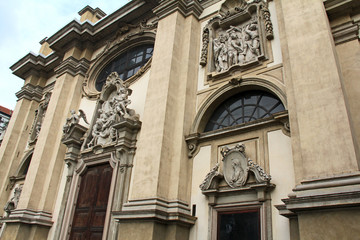 Fototapeta na wymiar Milano, chiesa di Santa Maria della Passione; la facciata