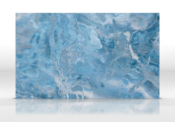 Blue marble tile on the white background
