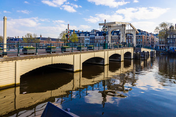 Fototapeta premium Skinny bridge in the morning in Amsterdam, Netherlands