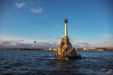 Sevastopol city symbol - Monument to the Sunken Ships, Famous Sevastopol historic statue memorial