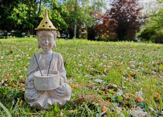 Buddha in grass