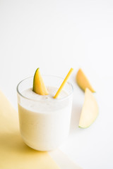 Mango and banan lassi drink
