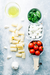 Tomato, mozzarella and basil