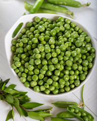Fresh Green Peas in a Bowl 