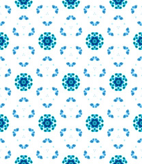 Blue Geometric Watercolor. Seamless Pattern.Surface Ornament.