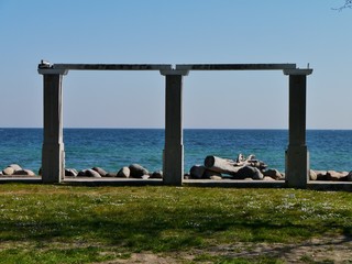 Säulen an der Küste von Sassnitz