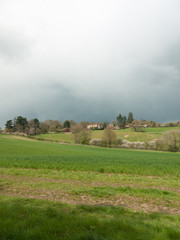 Beautiful outside country spring fields meadows trees sky farmland