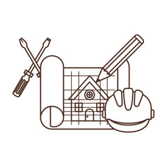 construction plan isolated icon