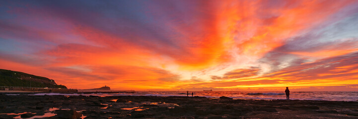 Newcastle sunrise looking back towards Nobbys Beach from the Newcastle Ocean Baths