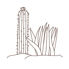 plant in landscape isolated icon
