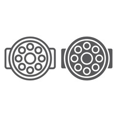 Surgical lamp line and glyph icon, medical and equipment, surgical light sign, vector graphics, a linear pattern on a white background.