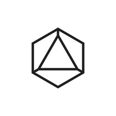 simple triangle hexagonal geometric line logo vector