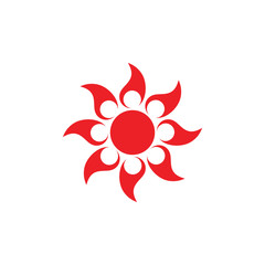 hot warm curves sun light logo vector