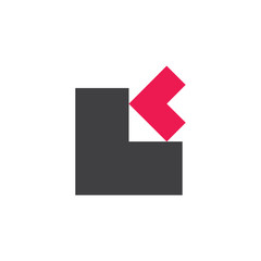 letter l geometric square logo vector