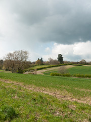 Beautiful outside country spring fields meadows trees sky farmland