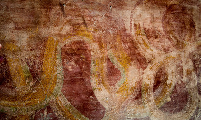 Well preserved snake design on ancient wall