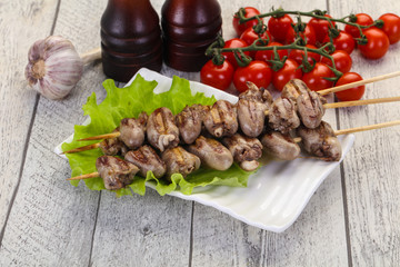 Chicken hearts skewer