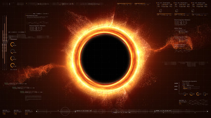 Futuristic head up display simulation of a Black Hole a region of space-time exhibiting such strong...