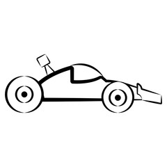 Obraz premium Side view of a racing car sketch. Vector illustration design