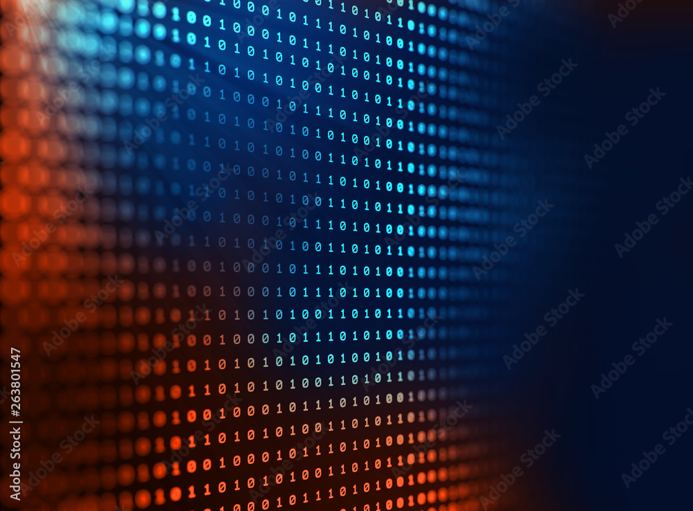 Poster digital code number abstract technology background